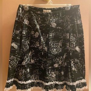 WOMens Black and White Print Skirt Size 10